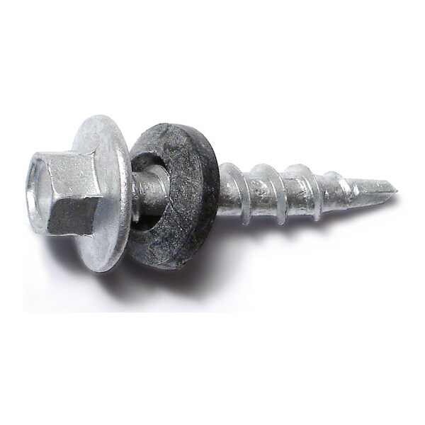 Midwest Fastener Self-Drilling Screw, #10 x 1 in, Silver Ruspert Steel Flange Hex Head External Hex Drive, 500 PK 07245 - main